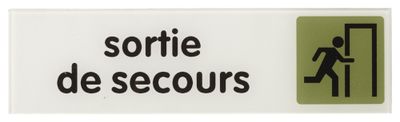Plaque signalétique adhésive Sortie de secours 170 x 45 mm THIRARD