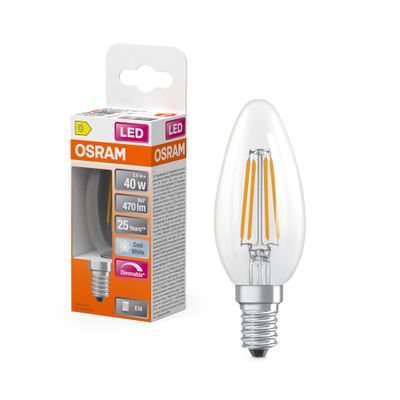 Ampoule LED E14 flamme à filament variable 5 W = 470 lumens blanc neutre OSRAM