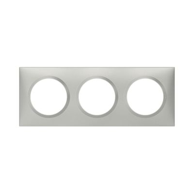 Plaque carrée 3 postes aluminium Dooxie LEGRAND
