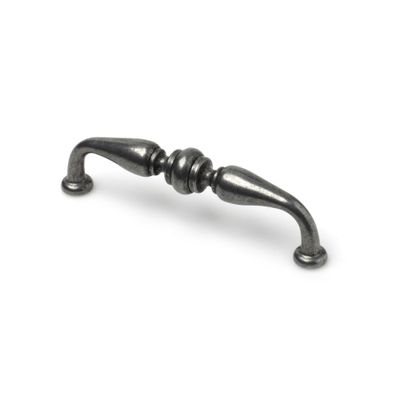 Poignée de meuble zamak vieil argent entraxe 96 mm REI