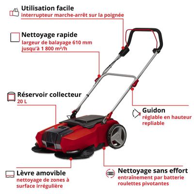 Balayeuse sans fil TE-SW 18/610 - EINHELL