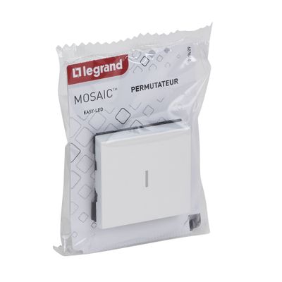 Permutateur encastrable 2 modules Blanc - Mosaic LEGRAND