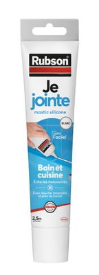Mastic Silicone Sanitaire Je Jointe Blanc 50 ml RUBSON