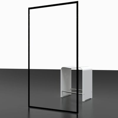 Paroi de douche à l'italienne 100x200 cm profilé noir verre sérigraphié cadre noir 6 mm New Style - SCHULTE
