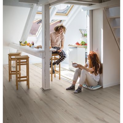 Sol stratifié décor bois clair atlantic AQUAFIT ép 8 mm 19,5 x 128,8 cm AC5 2,26 m²/pqt AJ TIMBER
