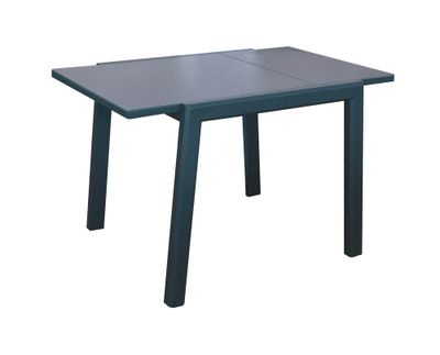 Table de jardin à rallonge ELISE aluminium/verre gris 80 x 140 cm - PROLOISIRS