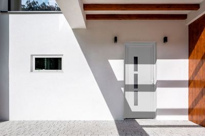 Porte d'entrée Manhattan poussant gauche +insert inox 215 x 90 cm CLOSY