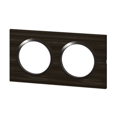 Plaque de finition 2 postes carrée Effet bois ébène - Dooxie LEGRAND