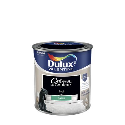 Peinture Crème de Couleur Noir satin 0,5 L - DULUX VALENTINE