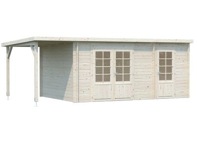 Abri de jardin en bois avec pergola 3,9m² Ella - 20,9 m² hors-tout - Livraison à domicile incluse - PALMAKO