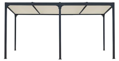 Pergola bioclimatique autoportante en aluminium XXL PER3660BIW gris 21,52 m², Livraison à domicile incluse - HABRITA