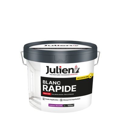 Peinture acrylique Rapide blanc W  velours 10 L - JULIEN