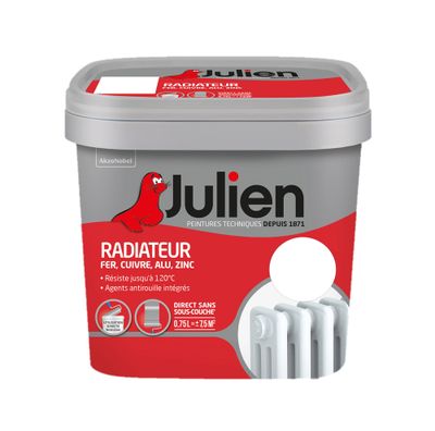 Peinture radiateur blanc satin 750 ml JULIEN