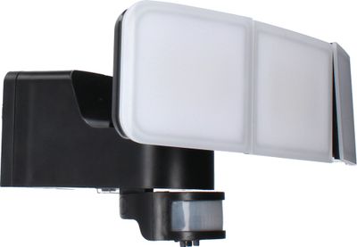 Projecteur extérieur solaire LED détecteur de mouvements + crépusculaire Drift 2 noir IP44 1500 lumens blanc neutre - ARLUX