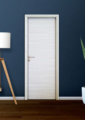 Bloc-porte fin de chantier postformé H.204 x l.83 cm décor mélanimé IVOIRE poussant droit - SMIS