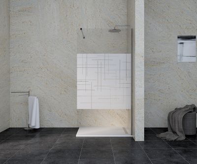 Paroi de douche à l'italienne 100x195 cm profilé chrome verre sérigraphié 6 mm Serenity - OCEA