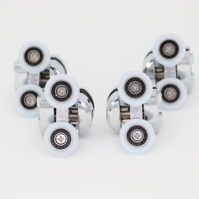 Roulettes chromées haut de porte pour portes de douche diamètre 23mm - AURLANE