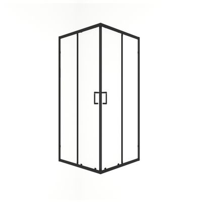 Accès d'angle coulissant 80x80x195 cm profilé noir verre transparent 6 mm Serenity - OCEA