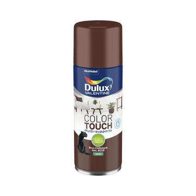 Bombe de peinture Color Touch brun châtaigne RAL 8016 satin 400 mL - DULUX VALENTINE