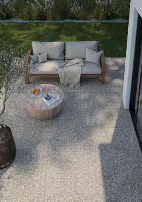 Dalle exterieure gravillonnée 40 x 40 x 3.5 cm gris - ALKERN