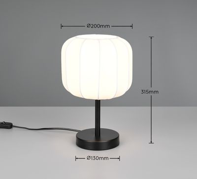 Lampe à poser E27 Madeline noir et blanc 10W - CASALUM