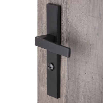 Poignées de porte sur plaques à condamnation Loft noir mat ALPERTEC