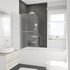 Pare-baignoire rabattable avec porte-serviette 140x80 cm profilé chrome verre transparent Capri Deluxe - SCHULTE