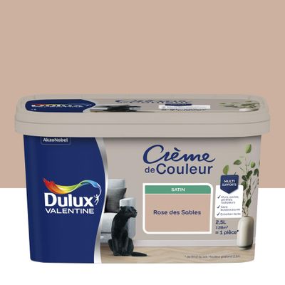 Peinture crème de couleur Rose des Sables Satin 2,5 L - DULUX VALENTINE