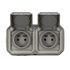 Double prise 2 pôles + terre horizontale saillie gris Plexo IP55 LEGRAND