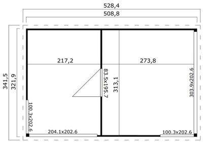 Abri de jardin en bois Domeo 15,67m² + 6,75m² LASITA MAJA Livraison à domicile incluse