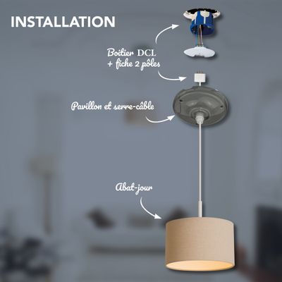 Rosace de luminaire céramique Ø 105 mm gris 1 sortie - TIBELEC