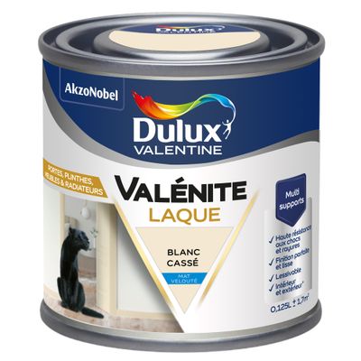 Peinture Boiseries Laque Acrylique Valénite Blanc Cassé Mat 125 mL- DULUX VALENTINE