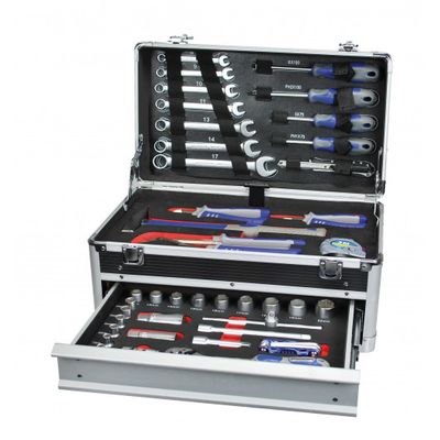 Caisse à outils en aluminium 45 pièces avec tiroir - JP OUTILLAGE