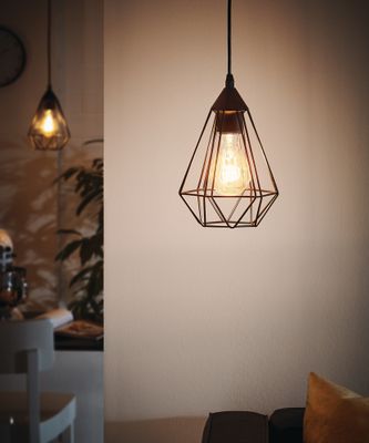 Suspension métal noir E27 60W Ø17,5 cm TARBES - EGLO