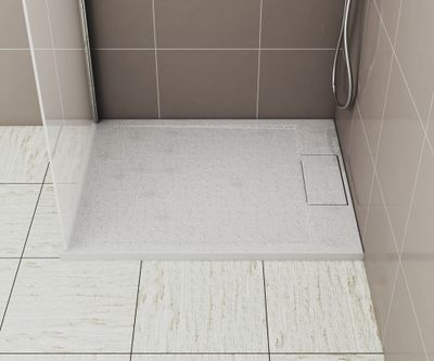 Receveur de douche 80x100 cm résine blanc mat Island - OCEA
