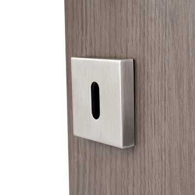 Rosaces de porte carrées à clé Mira aluminium nickel mat 50 x 50 mm ALPERTEC