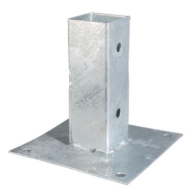 Embase poteau bois carré métal galvanisé - 91 x 91 x 150 mm - ALBERTS