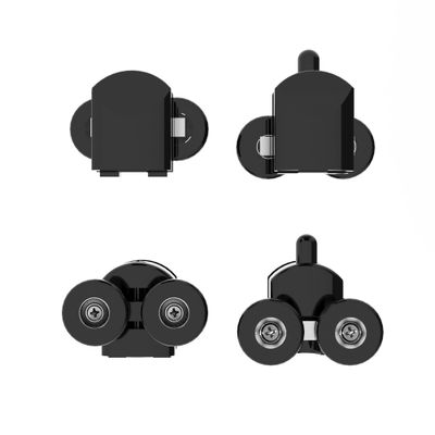 Roulettes doubles noires haut et bas porte de douche 6 mm - OCEA