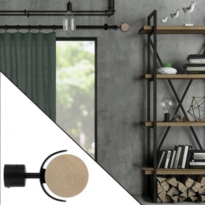 Embout déco cercle à visser en bois et métal diam 28 mm Finition Noir mat - MOBOIS