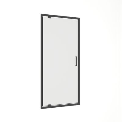 Porte de douche pivotante 100x200 cm profilé noir verre transparent 8 mm Signature - OCEA