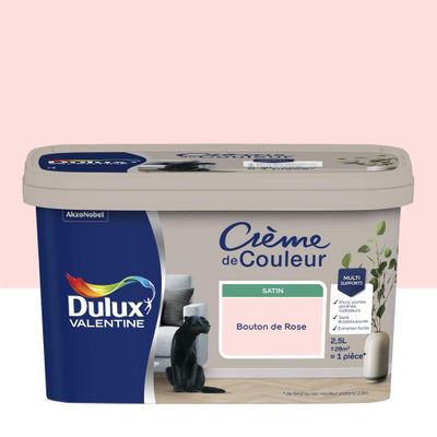 Peinture Crème de couleur Beige Rose satin 2,5 L - DULUX