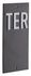 Plaque signalétique lettre Ter à visser 56 x 130 mm noir THIRARD