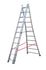 Echelle transformable 3 plans 3 x 11 échelons 6,50 / 7,30 m Premium avec base évasée aluminium - HAILO