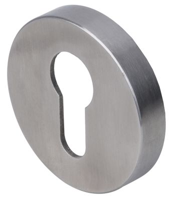 Rosaces de porte rondes de sécurité à cylindre acier mat ALPERTEC