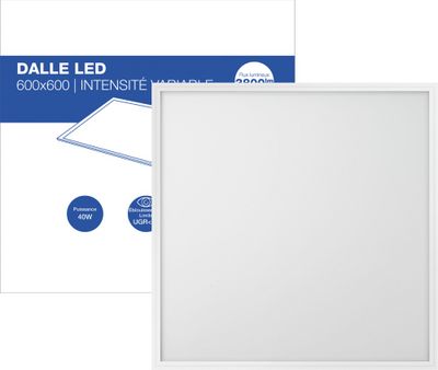 Dalle LED 60x60cm 40W encastrable anti-éblouissement UGR19 dimmable blanc neutre - Pan202 ARLUX