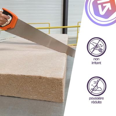Panneau fibre de carton épaisseur 80 mm - l. 0,6 x L.1,2 m - lot de 7 panneaux - VALOSENSE