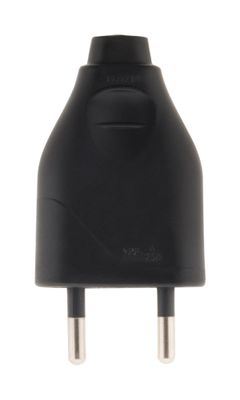 Fiche électrique mâle 2 pôles 6 A noire