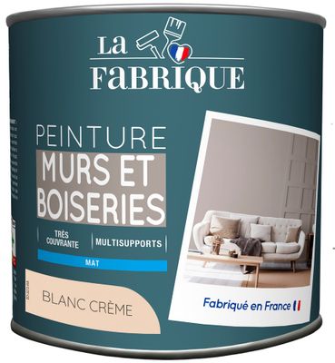 Peinture mur et boiserie Blanc Crème mat 0,5 L - LA FABRIQUE