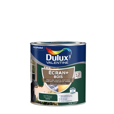 Peinture Ecran+ Bois  Satin Vert Basque 0,5 L - DULUX VALENTINE