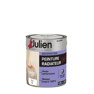 Peinture radiateur glycéro blanc mat 2,5 L - JULIEN